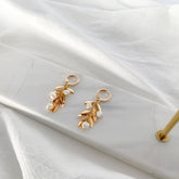 Nature-Inspired Gold Leaf Earrings with Pearls, Delicate Tree Branch Design Jewelry